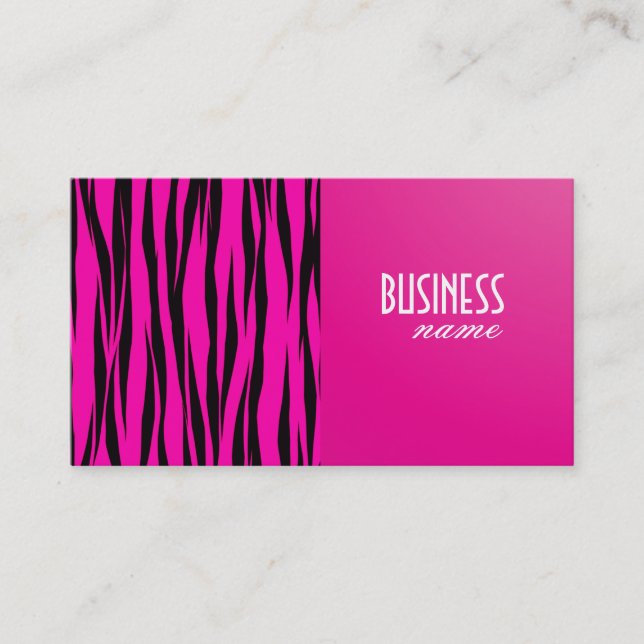 Pink Tiger Print Design Business Card (Front)