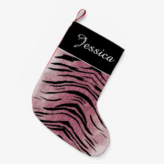 Pink Tiger Print Personalised Christmas Stocking