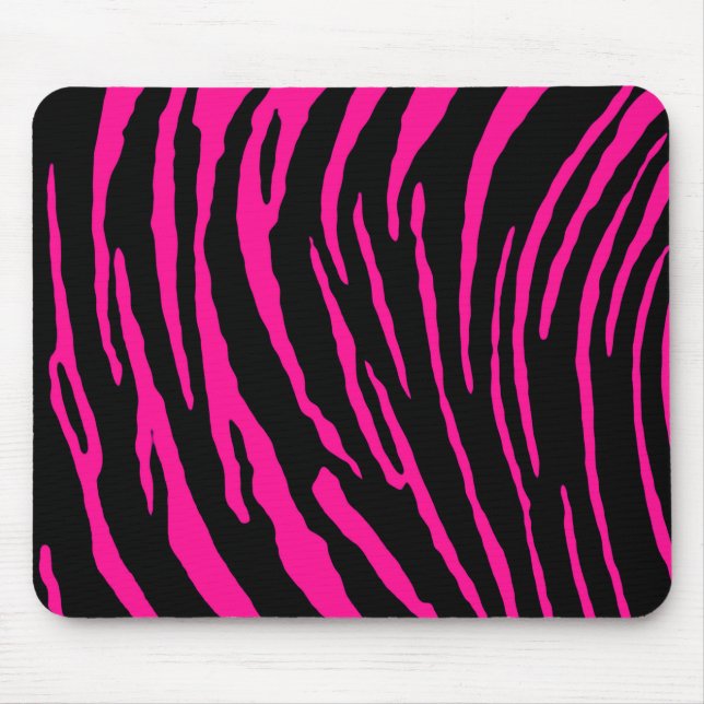 Pink Tiger Stripes Mouse Mat (Front)