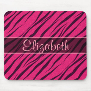 Pink Tiger Stripes Skin Pattern Personalise Mouse Mat