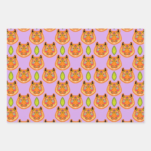 Pink Tiger Wrapping Paper Sheet (Front)