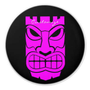 Pink Tiki Sculpture Thunder_Cove Ceramic Knob