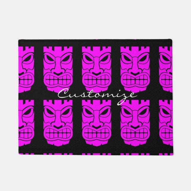Pink Tiki Sculpture Thunder_Cove Doormat (Front)
