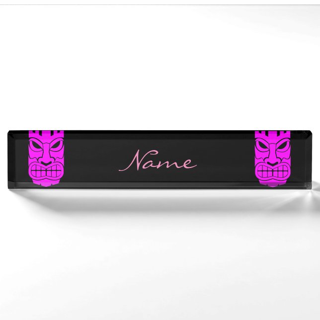 Pink Tiki Sculpture Thunder_Cove Nameplate (Front)