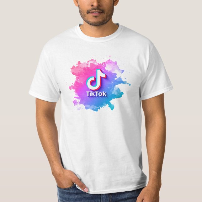 Pink Tiktok Logo T-Shirt (Front)