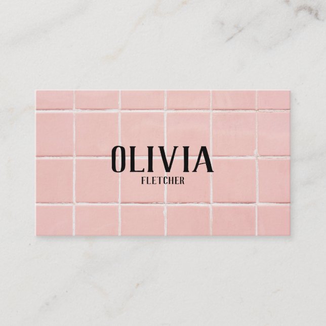 Pink Tile Business Card (Front)