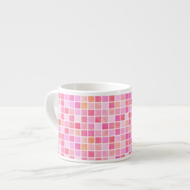 Pink Tiles Espresso Cup (Front Left)
