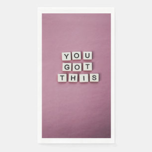 Pink Tiles Motivational Towel Napkin