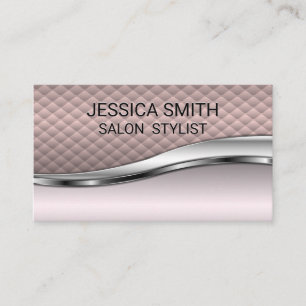 Pink Tiling Metallic Background Business Card