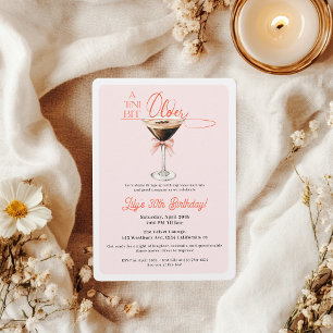 Pink Tini Bit Older Espresso Martini 30th Birthday Invitation