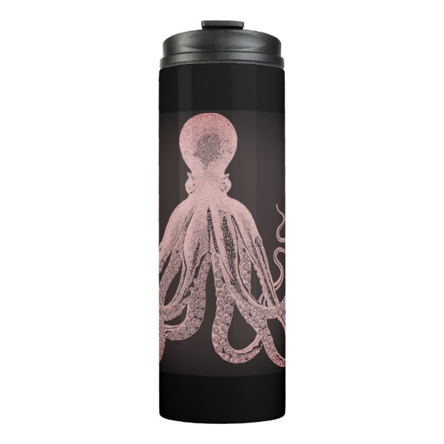 Pink Tint Octopus Illustration Thermal Tumbler (Front)