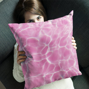 Pink Tinted Swimming Pool Light Pattern Cushion