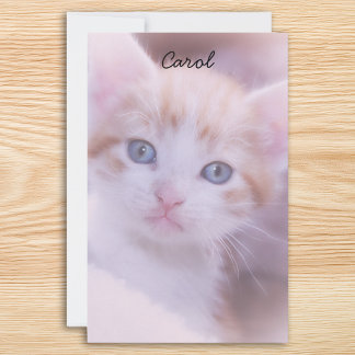 Pink Tinted Two Photo Stationery