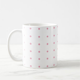 Pink Tiny Polka Dots Print, Dotted Pattern Coffee Mug