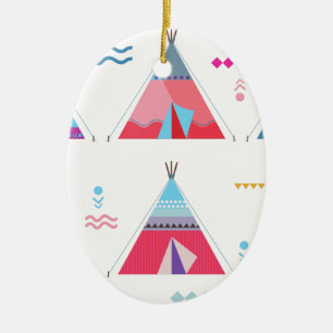 pink tipi ceramic tree decoration