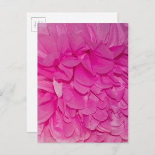 Pink Tissue Paper Flower Realistic Texture Photo Postcard