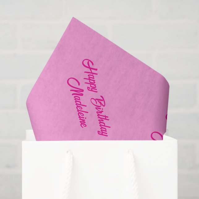 Pink Tissue Paper with Your Own Text (Gift Bag)