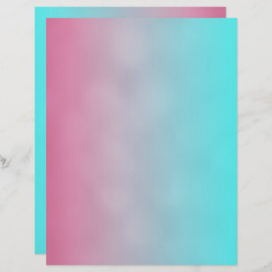 Pink to Aqua Ombre 8 1/2” x 11” Recycled Paper 