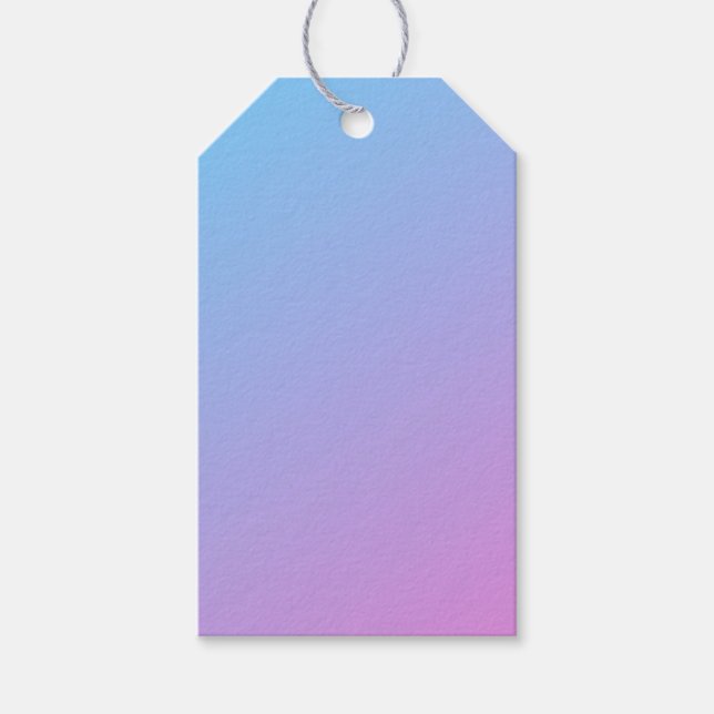 Pink to Blue Gift Tag with Grey String (Front)
