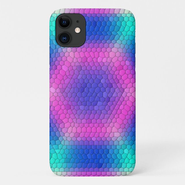 Pink to Blue Holographic Mermaid Scale Hexagons  Case-Mate iPhone Case (Back)