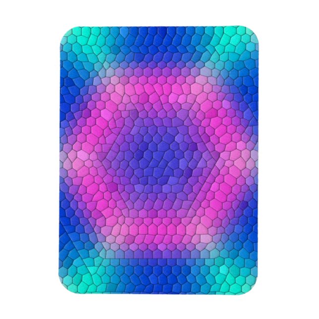 Pink to Blue Holographic Mermaid Scale Hexagons  Magnet (Vertical)
