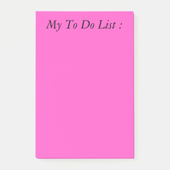 Pink To Do List Post-it Notes (Front)