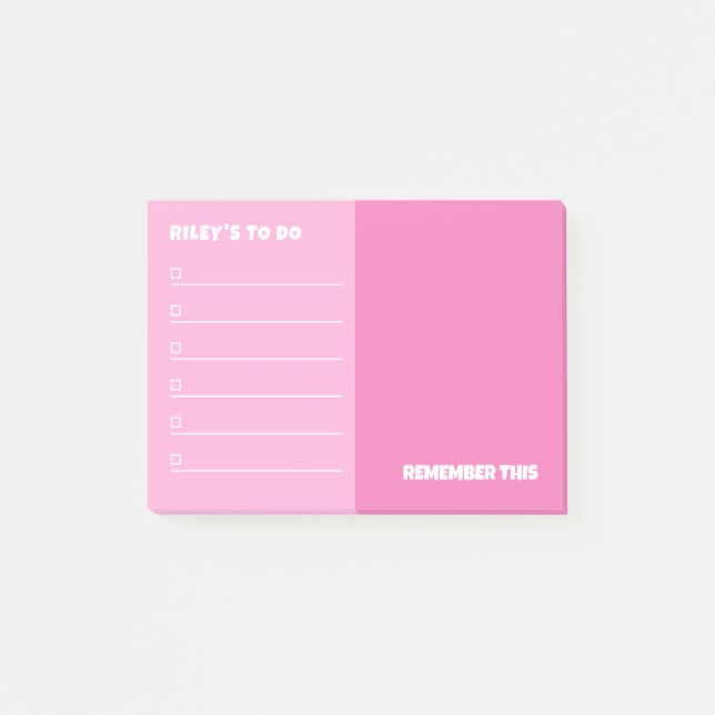 Pink To Do & Remember Notes (Front)