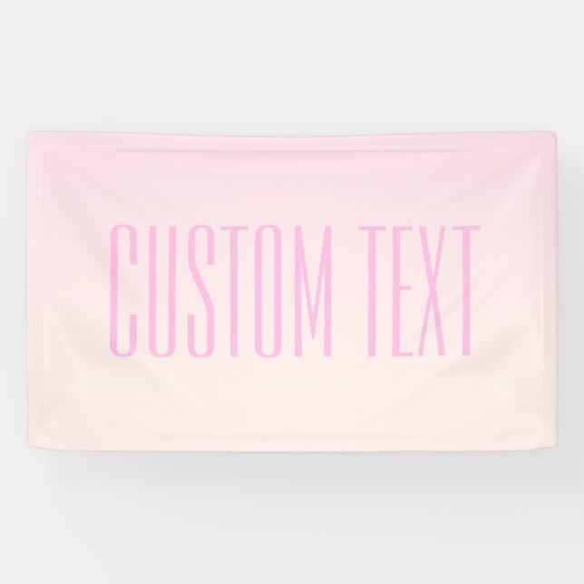 Pink to Peach Sunset Ombre with Customisable Text Banner (Horizontal)