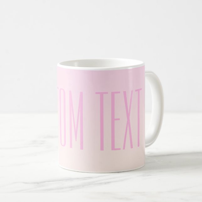 Pink to Peach Sunset Ombre with Customisable Text Coffee Mug (Front Right)