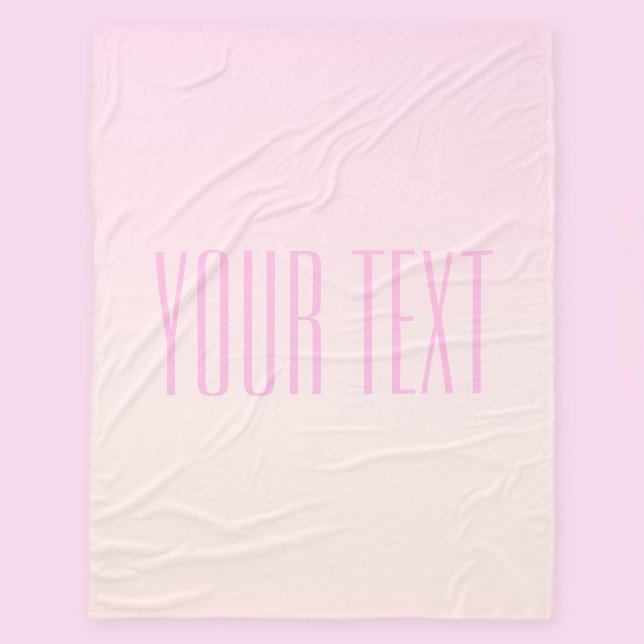 Pink to Peach Sunset Ombre with Customisable Text Fleece Blanket (Creator Uploaded)