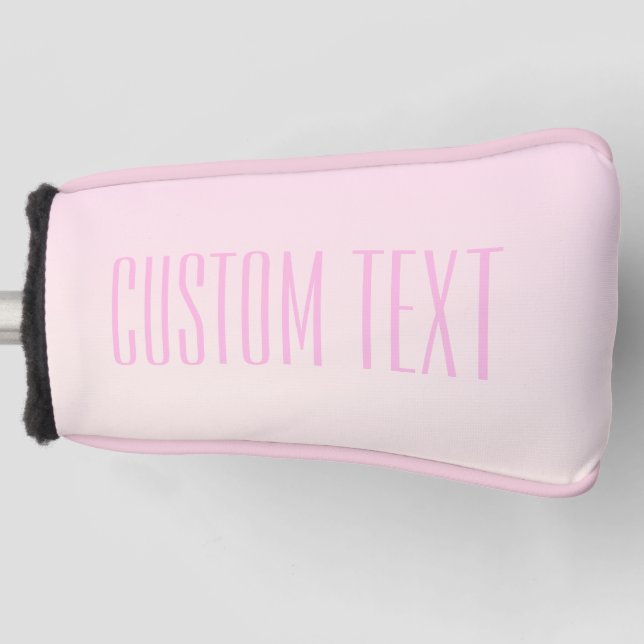 Pink to Peach Sunset Ombre with Customisable Text Golf Head Cover (Front)