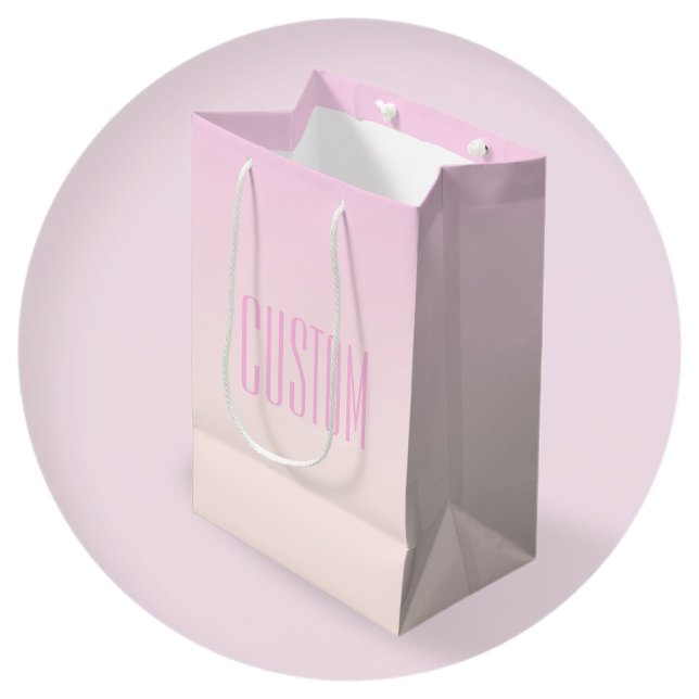 Pink to Peach Sunset Ombre with Customisable Text Medium Gift Bag (Creator Uploaded)