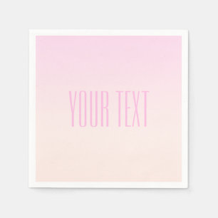Pink to Peach Sunset Ombre with Customisable Text Napkin