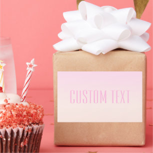 Pink to Peach Sunset Ombre with Customisable Text Rectangular Sticker