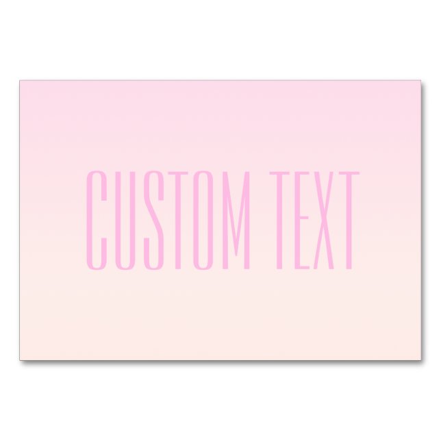 Pink to Peach Sunset Ombre with Customisable Text Table Number (Front)