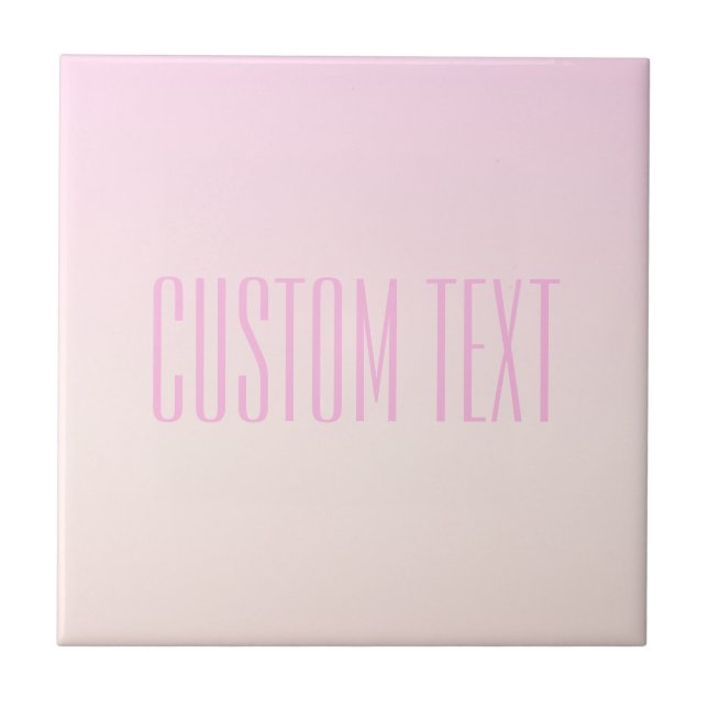 Pink to Peach Sunset Ombre with Customisable Text Tile (Front)