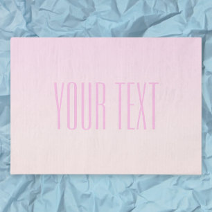 Pink to Peach Sunset Ombre with Customisable Text Tissue Paper