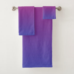 Pink to Purple Gradient Bath Towel Set