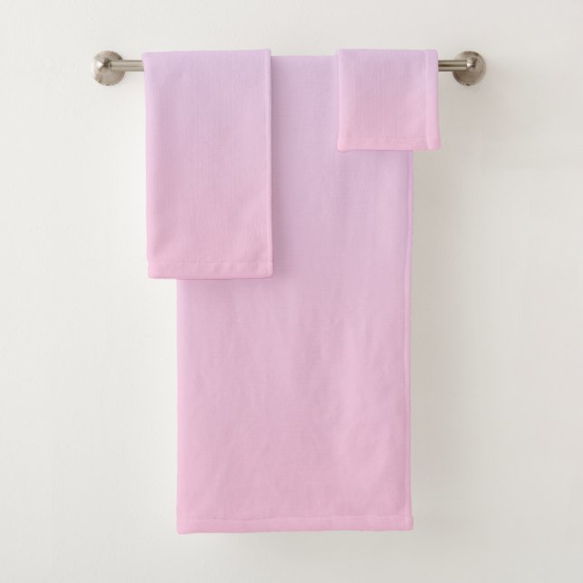 Pink to Purple Gradient Colours Bath Towel Set (Insitu)