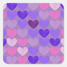 Pink to Purple Heart Collage Purple Background