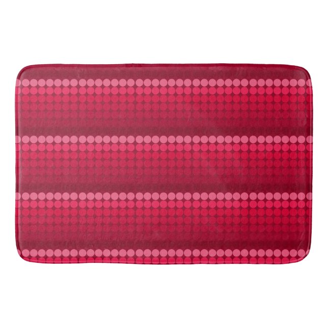 Pink to red Mid century mod dots circles Bath Mat (Front)