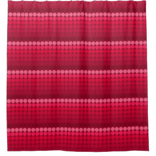 Pink to red Mid century mod dots circles Shower Curtain