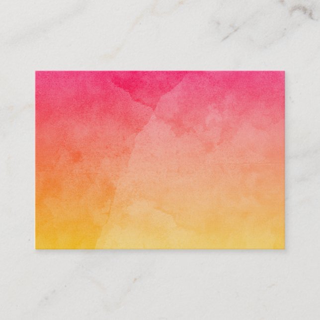 Pink to Yellow Watercolor Business Card (Front)