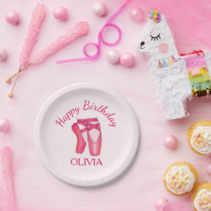 Pink Toe Shoes Ballet Ballerina Dance Birthday Paper Plate