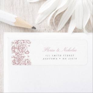 Pink Toile Address Label French Chinoiserie Chic