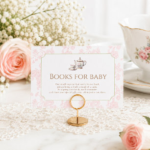 Pink Toile Baby Is Brewing Cafe Insert 3.5x2