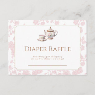 Pink Toile Baby Is Brewing Cafe Insert 3.5x5