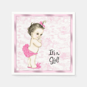 Pink Toile Baby Shower Napkin