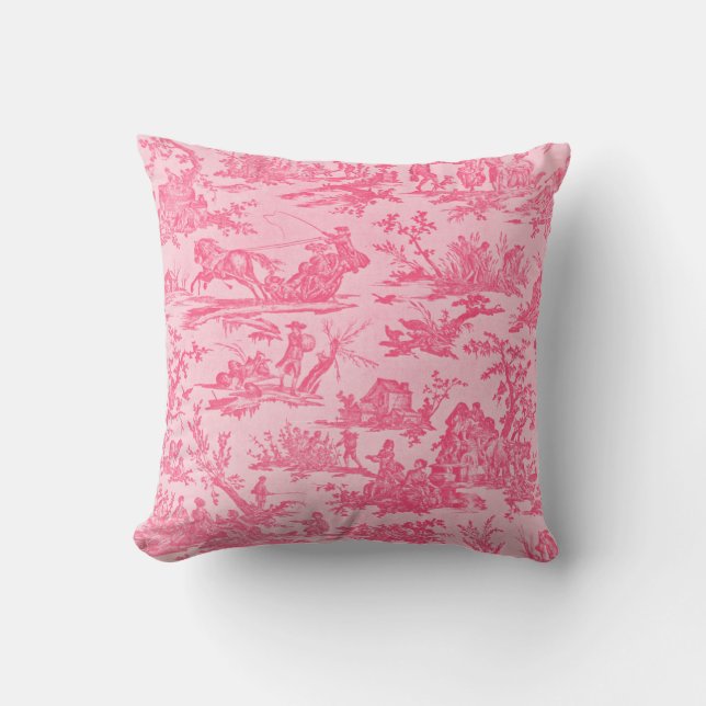 Pink Toile Cushion (Front)