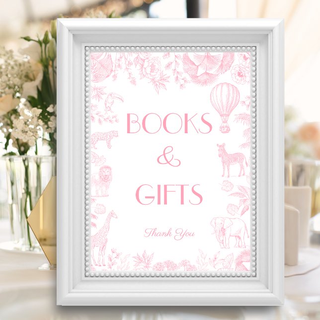 Pink Toile de Jou Baby Shower Books and Gifts  Poster (Creator Uploaded)